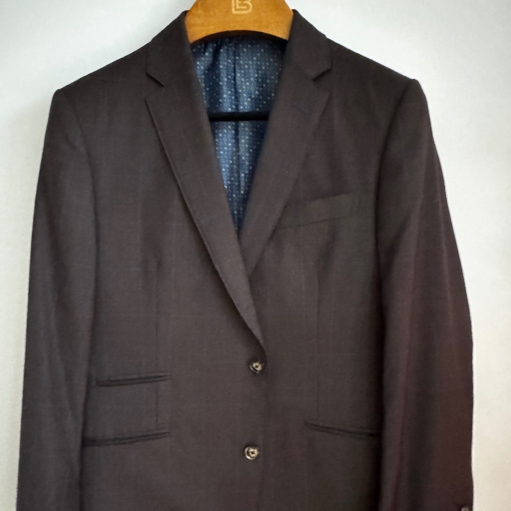 Custom Brown Plaid Blazer Size 40R